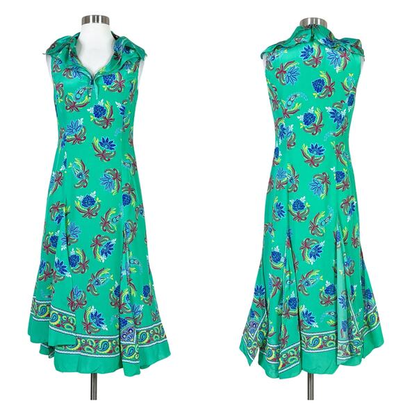 Ralph Lauren | Collection Ashita Silk Purple Label Floral Ruffle Midi Dress 4 - Picture 12 of 12